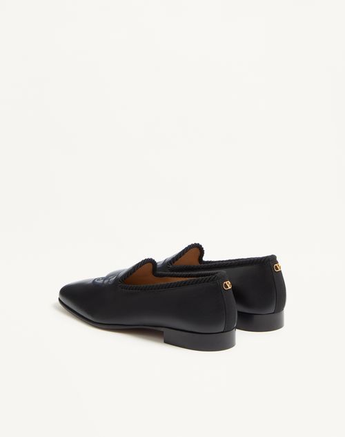 Valentino Garavani - Les Alcôvettes Mokassin Aus Ziegenleder - Schwarz - Mann - Loafers Und Drivers